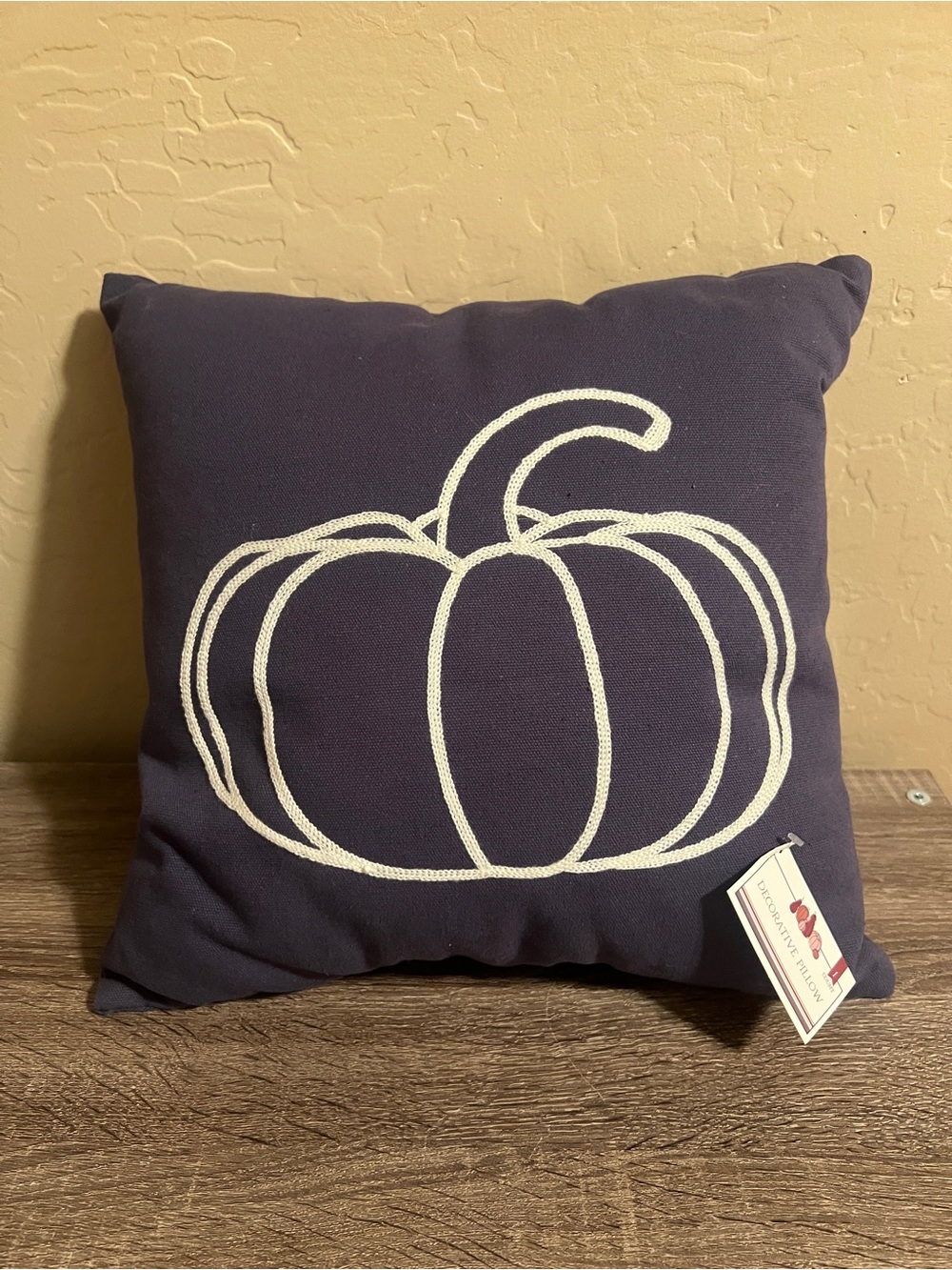 Target Bullseye Throw Pillow Pumpkin Fall Autumn Blue White NWT